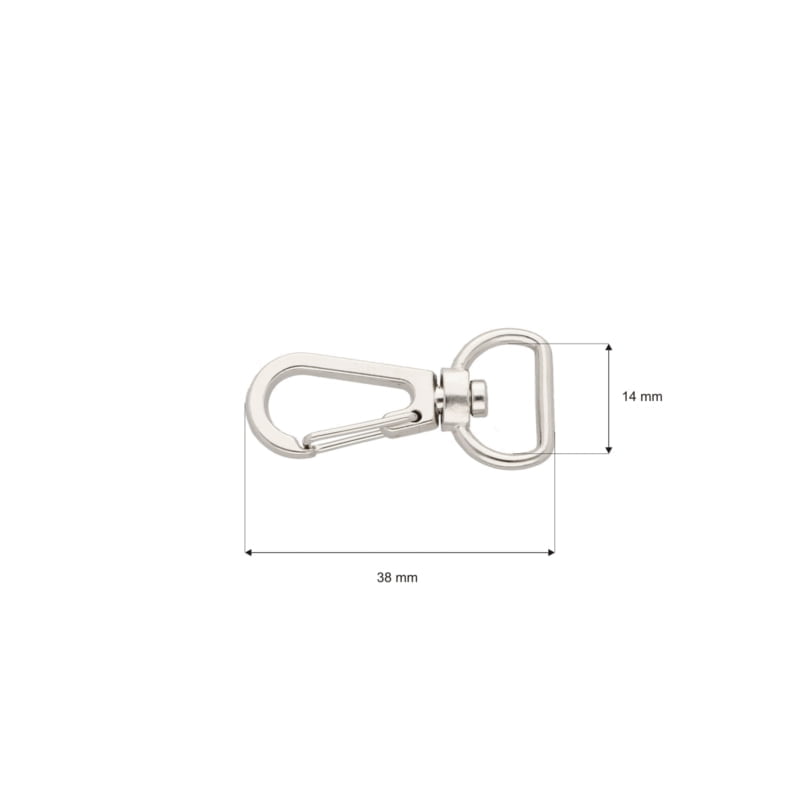 Karabińczyk metalowy 13x37 mm 0325-0025 nikiel