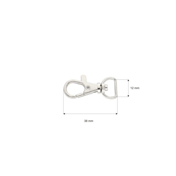 Karabińczyk metalowy 12 mm rybka 4 g nikiel