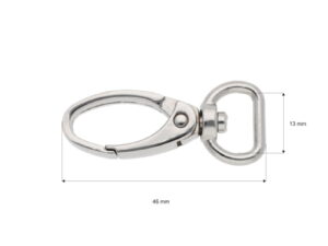 Karabińczyk metalowy 13 mm 0037 krab nikiel połysk
