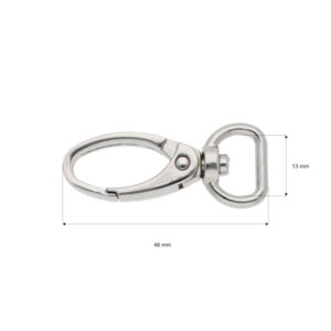 Karabińczyk metalowy 13 mm 0037 krab nikiel połysk