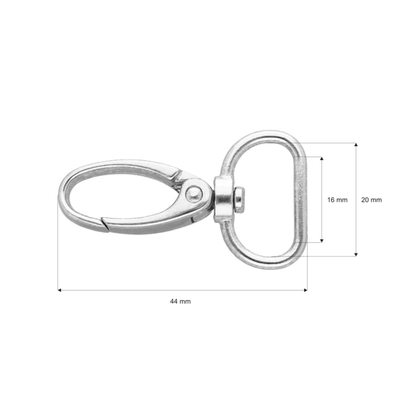 Karabińczyk metalowy 20 mm rf-101 krab nikiel