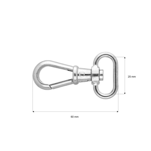 Karabińczyk metalowy 25 mm rf-877 nikiel