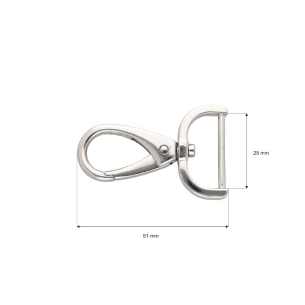 Karabińczyk metalowy 25 mm rf-970 nikiel