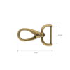 Karabińczyk metalowy 25 mm rf-970 stare złoto
