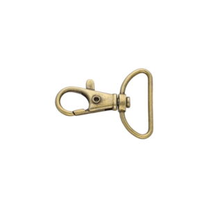Karabińczyk metalowy 25 mm rybka 6 g stare złoto