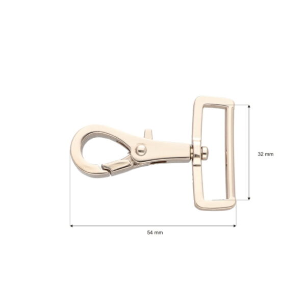 Karabińczyk metalowy 30 mm yme0345(0272) jasne złoto