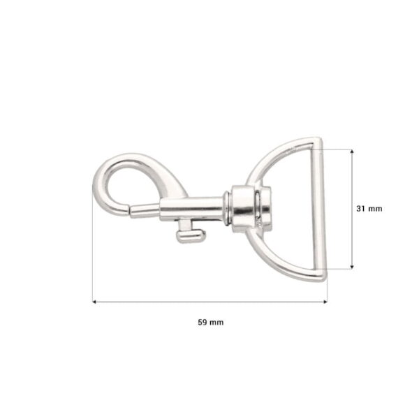 Karabińczyk metalowy 31 mm rf-129 nikiel