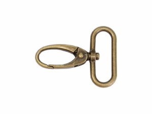 Karabińczyk metalowy 32 mm 0037 krab stare złoto