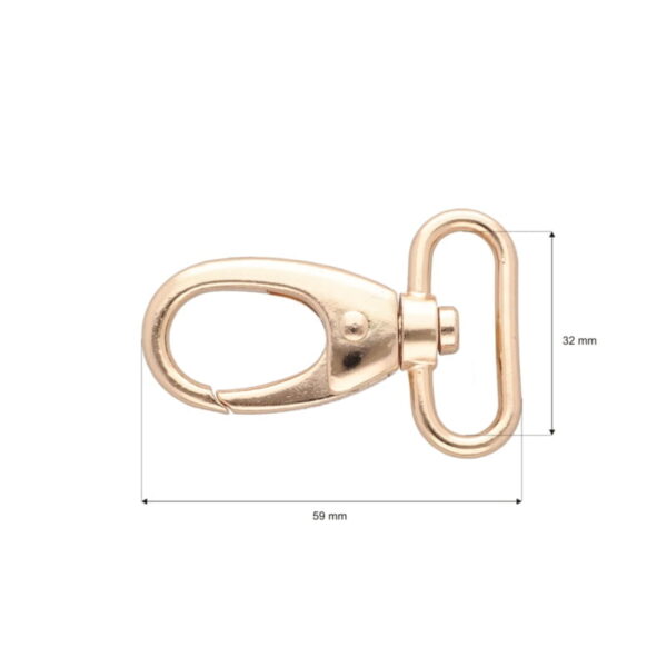 Karabińczyk metalowy 32 mm cf-rn-173 jasne złoto
