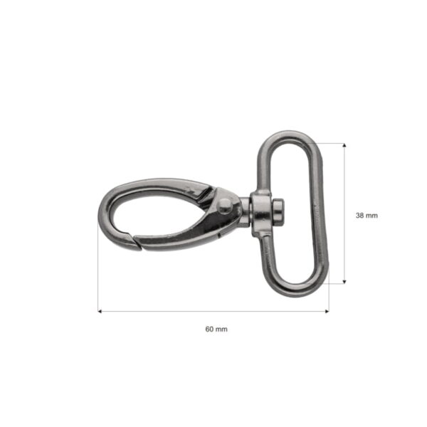 Karabińczyk metalowy 38 mm rf-111 krab czarny nikiel