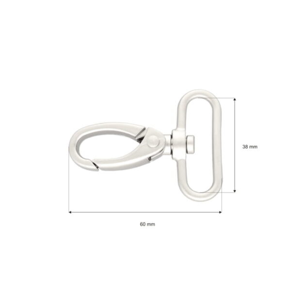 Karabińczyk metalowy 38 mm rf-111 krab nikiel mat
