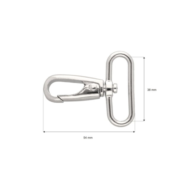 Karabińczyk metalowy 38 mm rf-132 nikiel