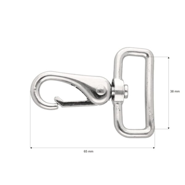 Karabińczyk metalowy 38 mm rf-704 nikiel