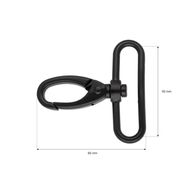 Karabińczyk metalowy 50 mm 0112 krab czarny mat