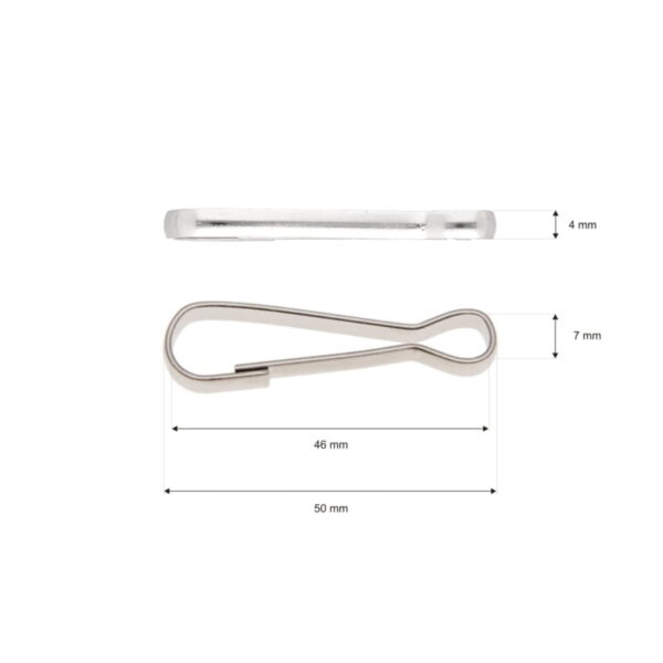 Karabińczyk metalowy 7,5x50 mm 0325-2000 nikiel