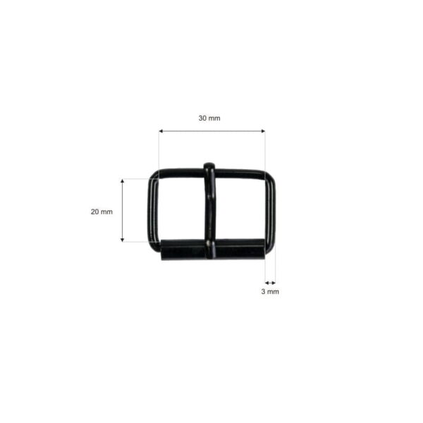 Klamra rymarska jednozaczepowa 30/20/3 mm czarny mat drut