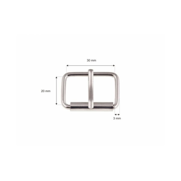 Klamra rymarska jednozaczepowa 30/20/3 mm nikiel drut
