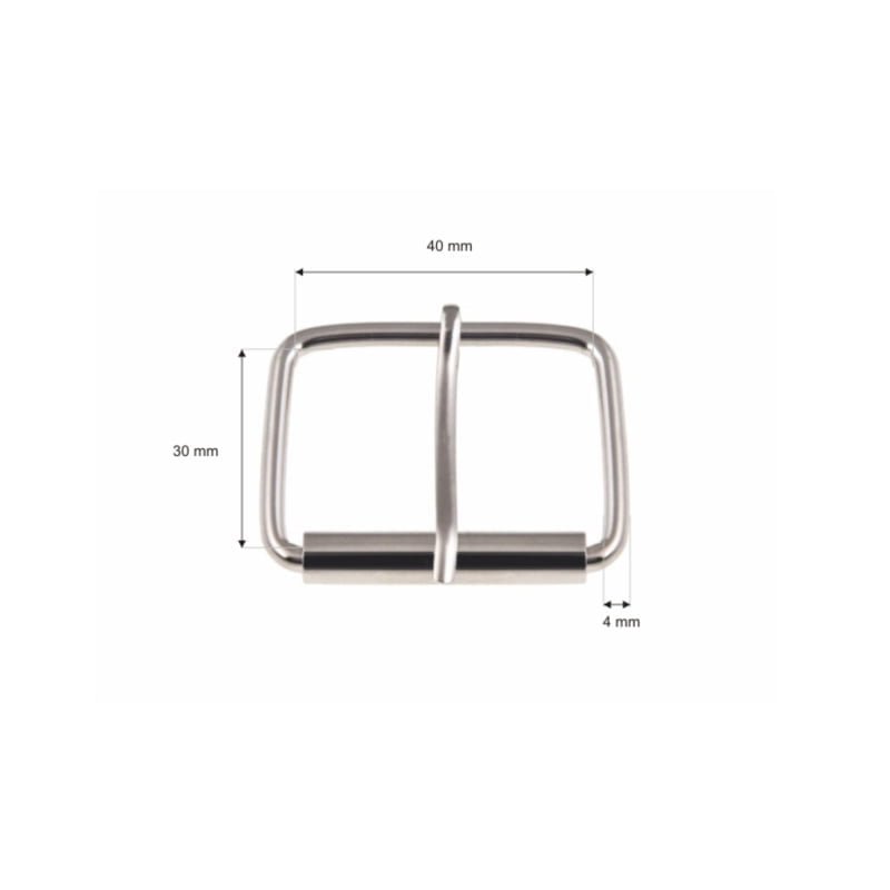Klamra rymarska jednozaczepowa 40/30/4 mm nikiel drut