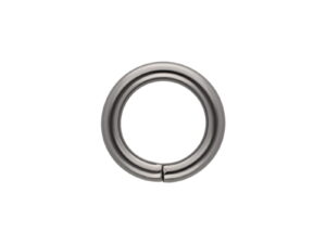 Kółko metalowe 25/6 mm czarny nikiel połysk drut