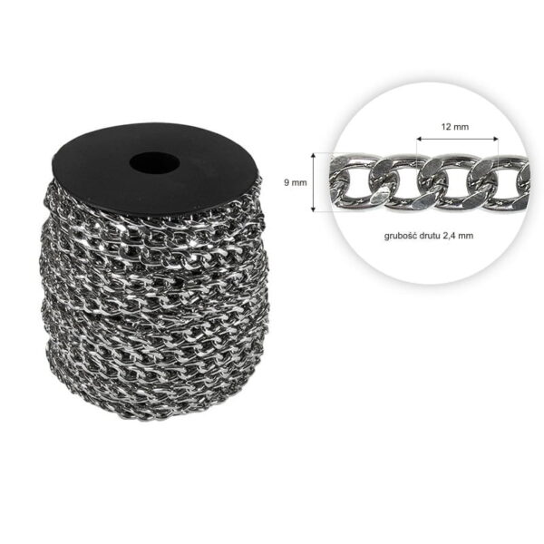 Łańcuszek do torebki metalowy nikiel (2117)