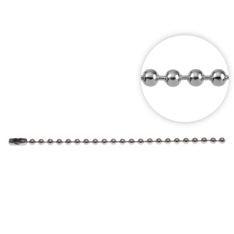 Łańcuszek metalowy kulkowy 2,5/120 mm nikiel