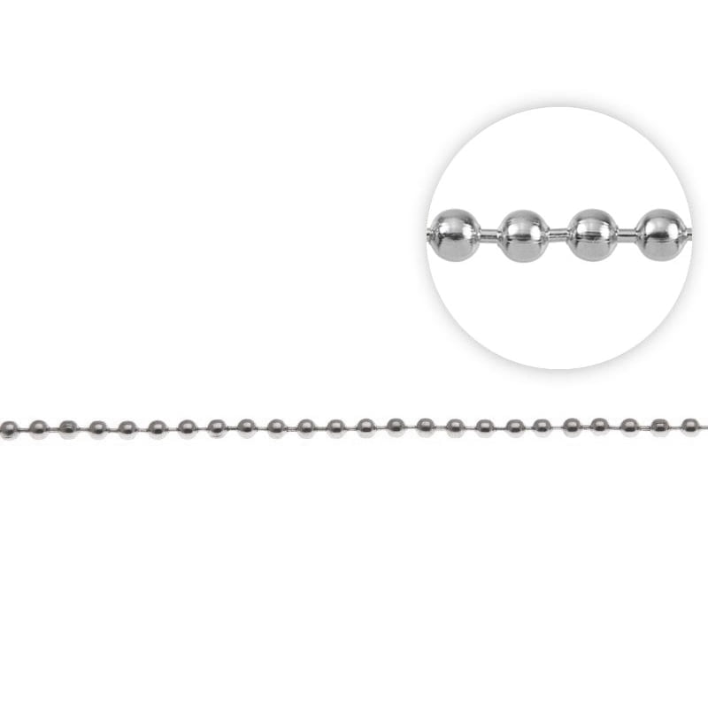 Łańcuszek metalowy kulkowy 2,5 mm nikiel
