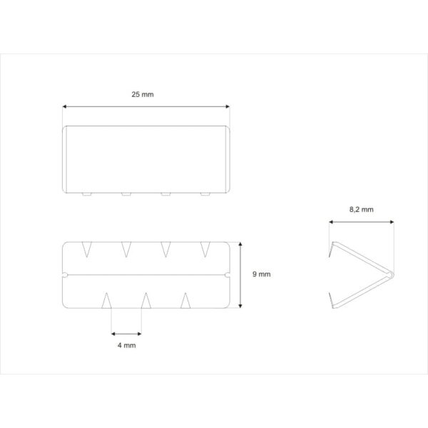 Metalowa końcówka do paska 25 mm nikiel