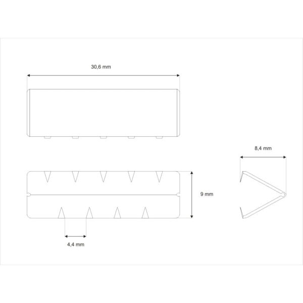 Metalowa końcówka do paska 30 mm nikiel