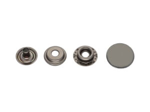 Druckknopf aus Metall 17mm - Schwarz mit Silberton