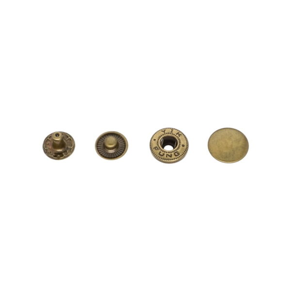 Druckknopf aus Metall Alfa 12,5mm - Altgold