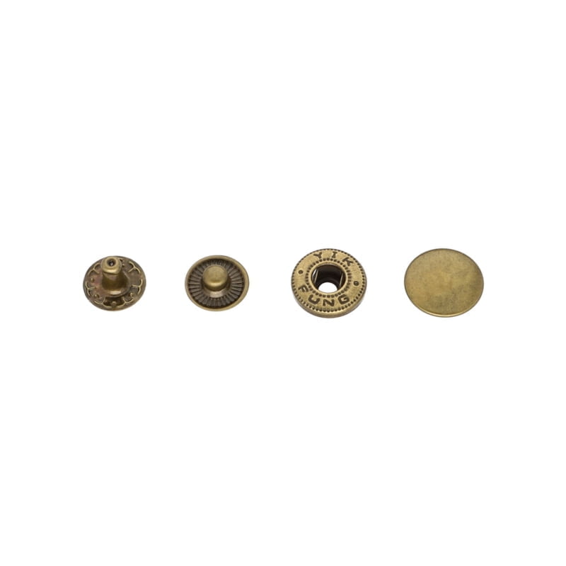 Druckknopf aus Metall Alfa 12,5mm - Altgold