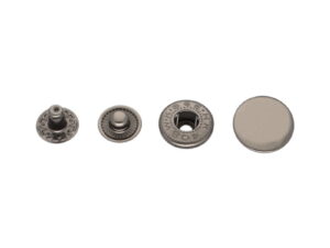 Druckknopf aus Metall Alfa 17mm - Schwarz mit Silbertone