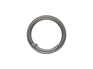 Offene Metallringe (Schekel) 25/4mm - Schwarz in mattem Silberton