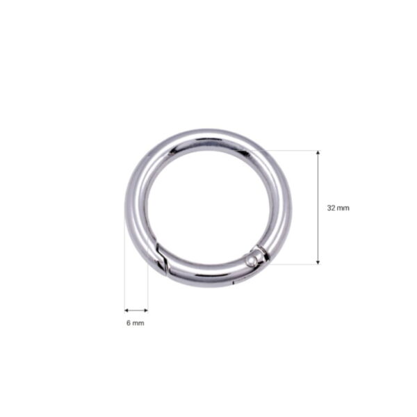 Offene Metallringe (Schekel) 32/6 mm - Silber Draht