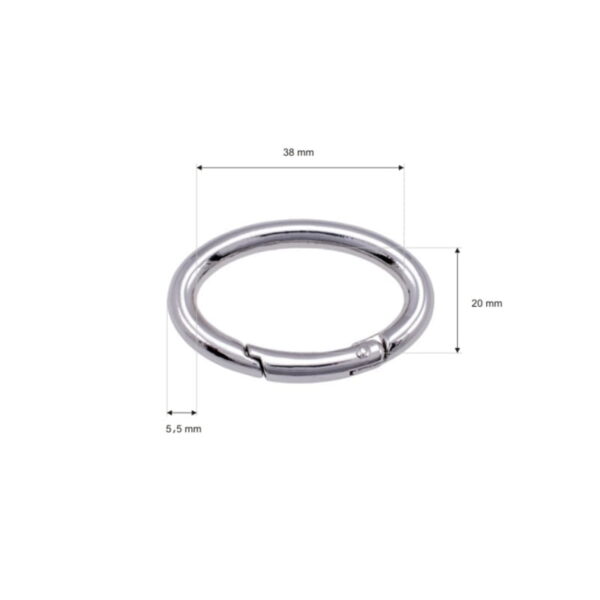 Offene Metallringe (Schekel) 38/20/5,5mm - Silber Draht