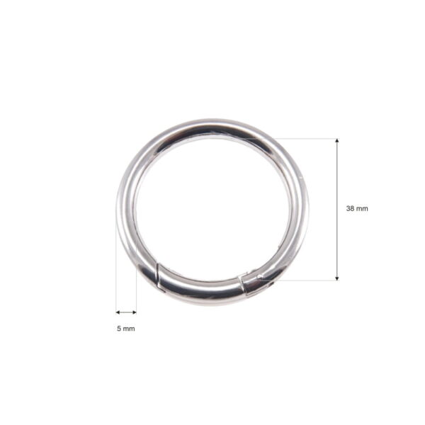 Offene Metallringe (Schekel) 38/5mm - Silber Draht