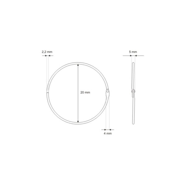 Offene Metallringe (Schekel) 20/2,2mm - Silber