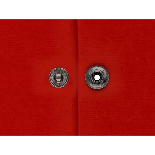 Rostfrei Druckknopf aus Metall Alfa 12.5 mm - Schwarz mit Silberton