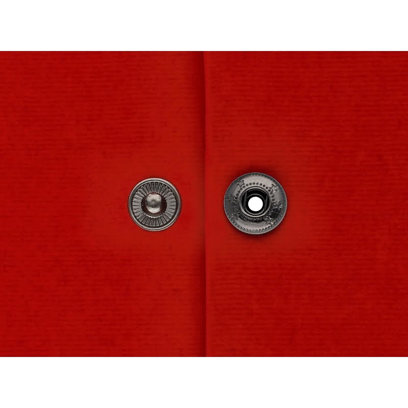 Rostfrei Druckknopf aus Metall Alfa 12.5 mm - Schwarz mit Silberton