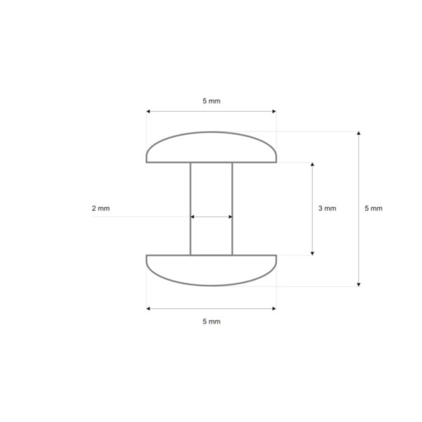 Niete Zweiseitig Lux 5/2/5mm – Alt Gold *1000 Stück