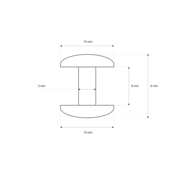 Niete Zweiseitig Lux 10/3/9 mm- Gold - 1000 Stück