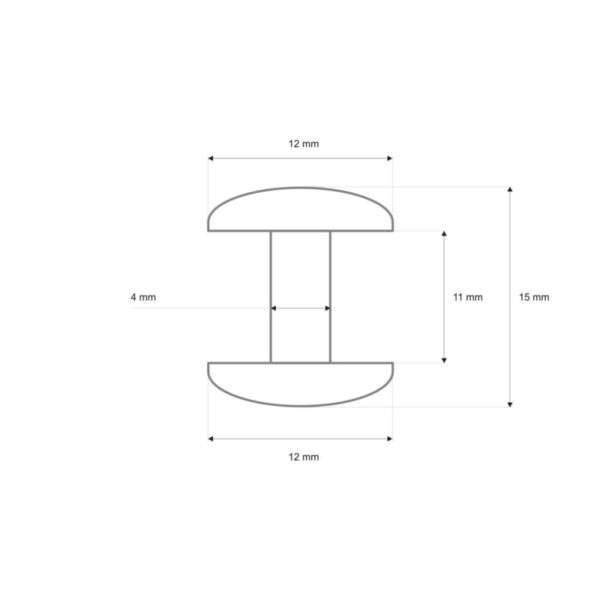 Niete Zweiseitig Lux 12/4/15 mm - Silber - 1000 Stück
