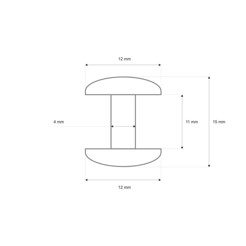 Niete Zweiseitig Lux 12/4/15 mm - Silber - 1000 Stück