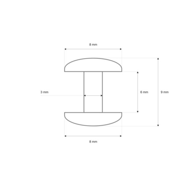 Niete zweiseitig LUX 8/3/9 mm Silber - 1000 St.